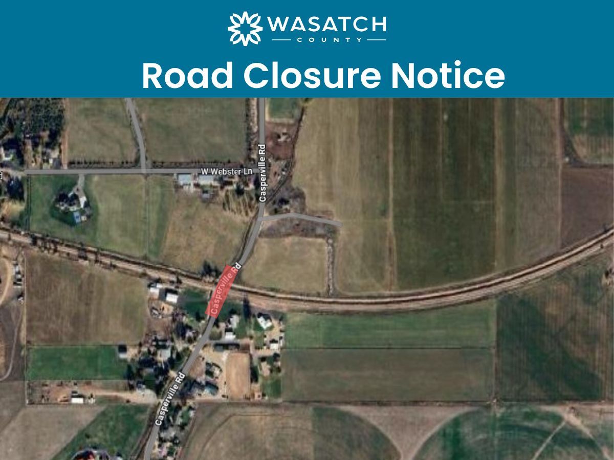 WasatchCounty's tweet image. Casperville Road will be closed Tuesday, July 1, beginning at 7 a.m. through Wednesday, July 2 for Heber Valley Railroad maintenance. Please use an alternate route.