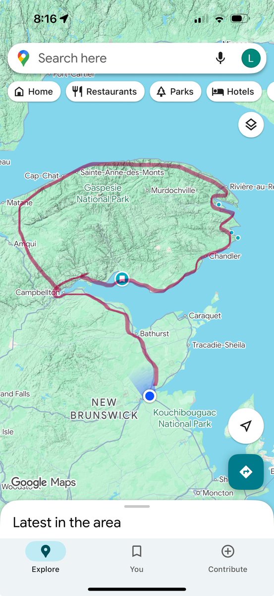 Heading to La Belle Province this week so looking for any food/beverage/acitivity recs for the Gaspé region! This is the loop we’re doing! #quebec #gaspe
