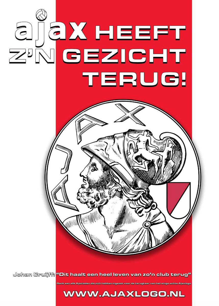AFCASC's tweet photo. 1 juli 2025 is voor Ajax en de supporters een memorabele dag. Vanaf vandaag is het enige echte Ajaxlogo weer het officiële logo van onze club. Ajax heeft z’n gezicht terug!

#afcasc #ajaxheeftzngezichtterug #ajax https://t.co/71BpHFUSuJ