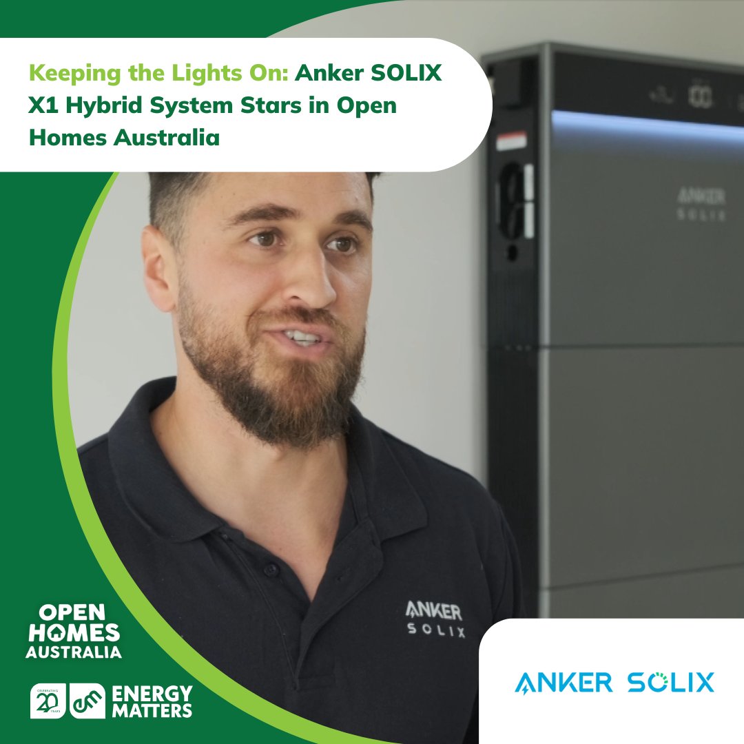 Energy Matters (@energymattersau) on Twitter photo This stunning carbon-positive coastal home in NSW, featured on Open Homes Australia, uses the <a href="/AnkerSOLIX/">Anker SOLIX</a> X1 hybrid system to slash bills, boost resilience, and keep the power on during blackouts and extreme weather.
MORE 👉 energymatters.com.au/renewable-news… This stunning carbon-positive coastal home in NSW, featured on Open Homes Australia, uses the <a href="/AnkerSOLIX/">Anker SOLIX</a> X1 hybrid system to slash bills, boost resilience, and keep the power on during blackouts and extreme weather.
MORE 👉 energymatters.com.au/renewable-news…