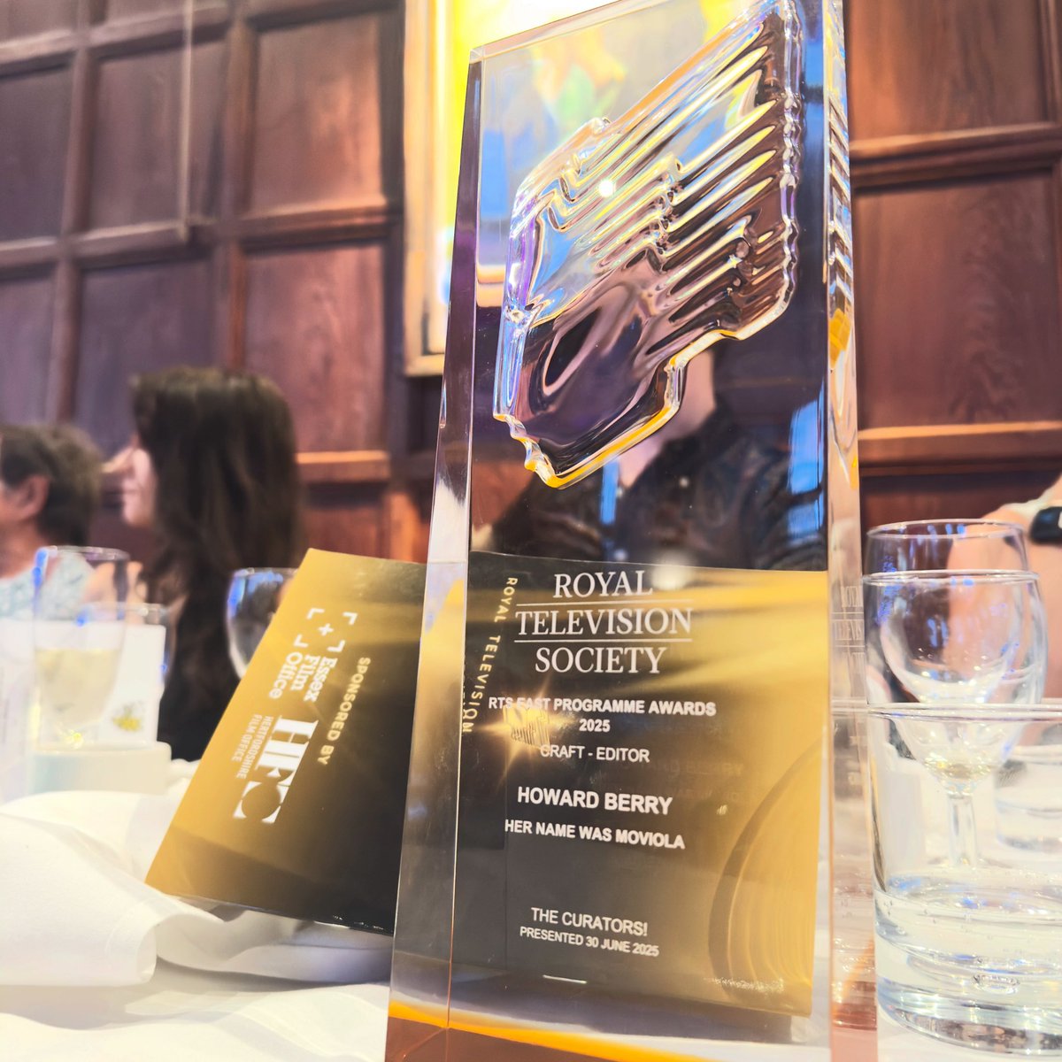 Her Name Was Moviola is now an award winning documentary! Winner tonight of the Royal Television Society Programme Awards Best Craft Editing (East Region), for Howard Berry! We are so delighted with this win and hope that it leads to UK institutions screening the film.