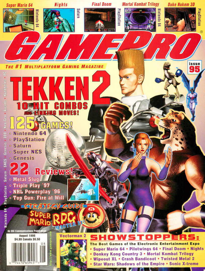 GamePro #95, Aug '96 - 'Tekken 2' cover.