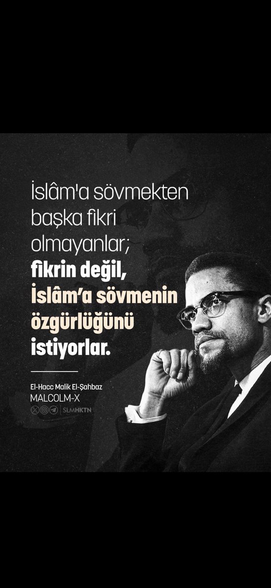 “islâm'a sövmekten başka fikri olmayanlar; fikrin değil, islâm'a sövmenin özgürlüğünü istiyorlar.”
— malcom x

#LemanDergisiKAPATILSIN #lemandergisikapatılsın