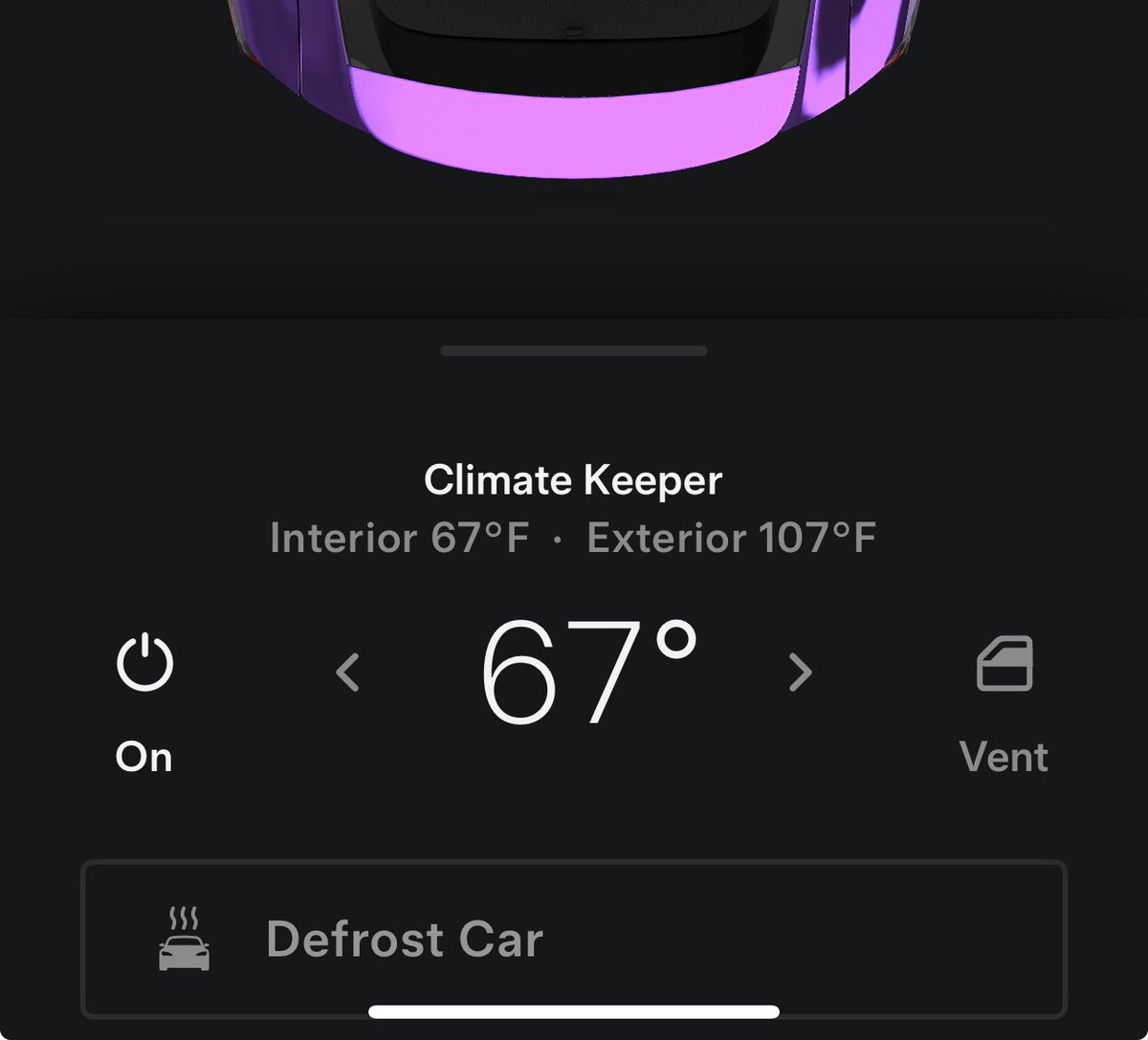 TonyQuickBandit's tweet image. Super appreciate the “Keep Climate on” during hot 107 degree days like this, thanks @tesla_na !