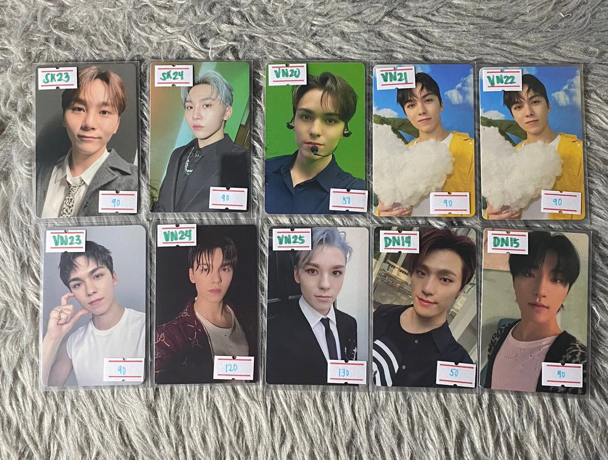 { #yelsresellonhand }

wts lfb svt photocards ࣪ ִֶָ☾.

- price on pic 𖹭.ᐟ
- payo | 3 days w| 30%nrdp, 1 wk w|50%nrdp
- x sensitive.ᐟ

🏷️ scoups jeonghan joshua jun wonwoo woozi minghao mingyu dk seungkwan vernon dino photocards