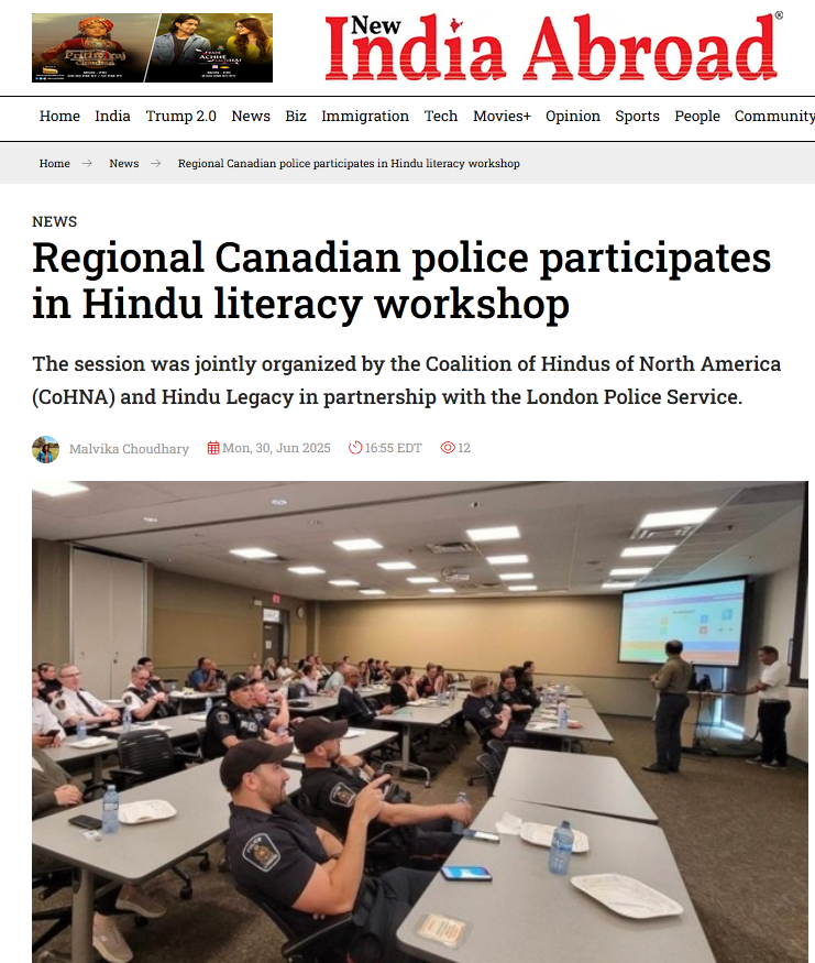 CoHNA Canada (@cohnacanada) on Twitter photo Regional Canadian police participates in Hindu literacy workshop
Thanks <a href="/NewIndiaAbroad/">New India Abroad</a> for covering this important event.🙏🏿
newindiaabroad.com/english/news/r… Regional Canadian police participates in Hindu literacy workshop
Thanks <a href="/NewIndiaAbroad/">New India Abroad</a> for covering this important event.🙏🏿
newindiaabroad.com/english/news/r…