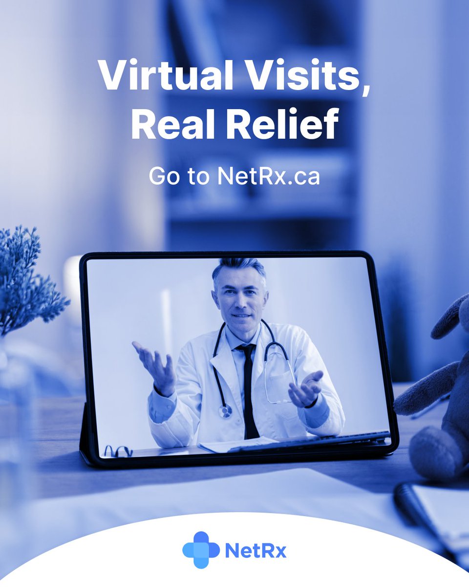 NetRx_Canada's tweet photo. Real care. Zero commute.
See a doctor online in minutes at https://t.co/VWXMT4vVUE 💻💙

#VirtualCare #Telehealth #NetRx #CanadaHealth https://t.co/poIu9uleI8