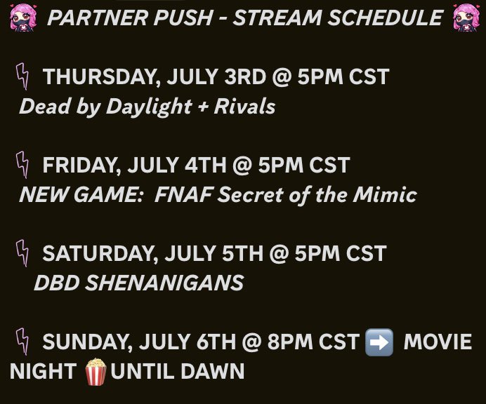 FrostLouve's tweet image. 💜 This Weeks Stream Schedule 💜