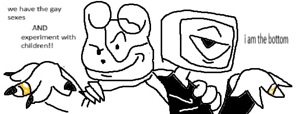 Ghostfaceoo's tweet image. i forgot to draw gay stuff this month 
look at this thing my friend made :) @2cool4uplay