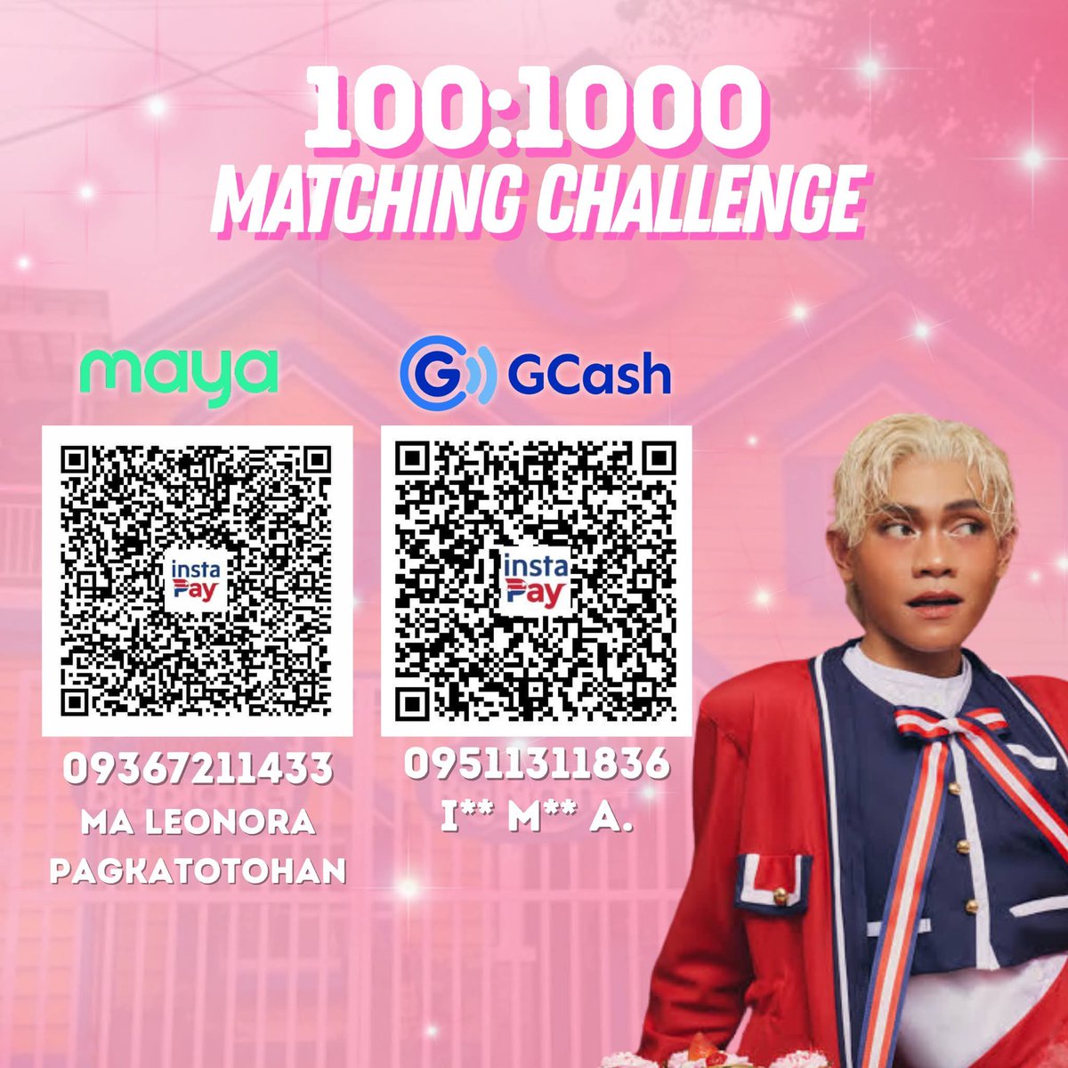 EsMurfsOFC's tweet image. 100:1000 Matching Challenge 🔆

We need 100 people to donate 1000php to Complete this Challenge. Let’s Match this today, Classmurfs! Let’s win this together 💕

BBS CHARES 
#EsnyrRanollo #CharlieFleming