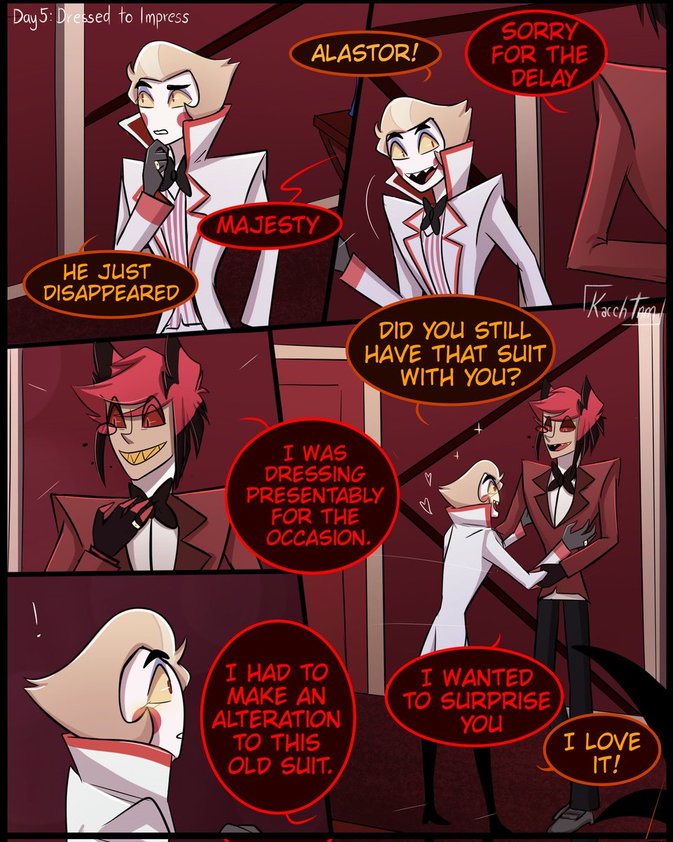 KacchTnm's tweet image. Day 5: Dressed to Impress ๐๐ฆ
Like the first time they met. . โฅ๏ธ
#HazbinHotel #radioapple #RadioAppleWeek2025