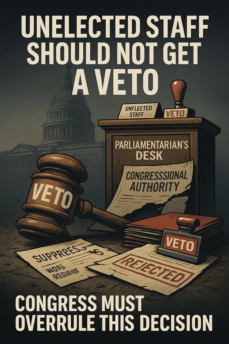 Unelected staff should not get a veto over our rights. 

The Parliamentarian does not speak for the people. Congress must overrule this decision.
