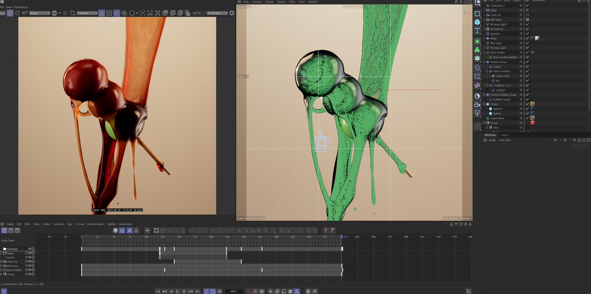 Ready for a dango render! 🍡

#C4D #Cinema4D #motiondesign #FluidDynamics #liquidsimulation <a href="/MaxonVFX/">Maxon</a> <a href="/maxonjapan/">MaxonJapan</a>
