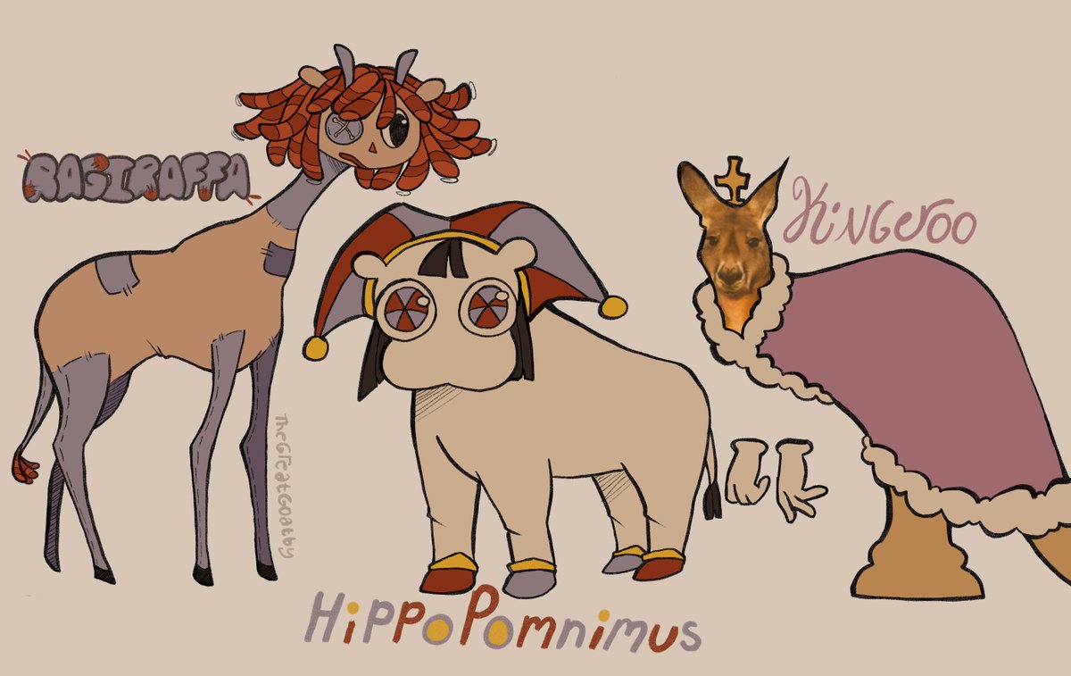 TheGreatGoatby's tweet photo. Episode 5 if we got to see the other characters as animals #TheAmazingDigitalCircus #TADC https://t.co/V1w3eOe558