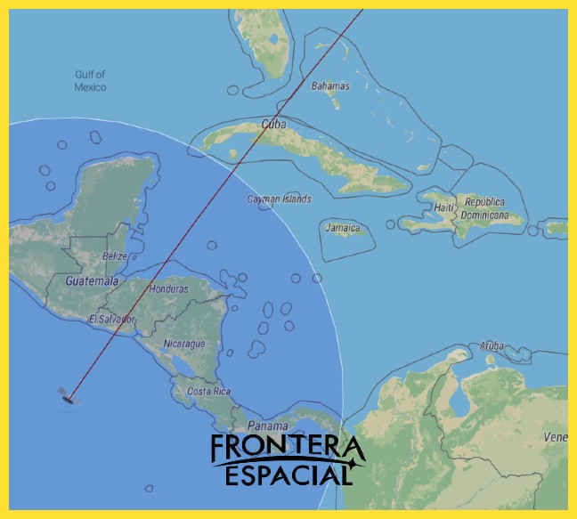 FronteraSpacial's tweet photo. Avisos de SkyWatch SENTINEL 👁️☄️

🇵🇪🇪🇨🇨🇴🇻🇪🇵🇷 PER, ECU, COL, VEN y PRI: Esta noche de lunes, hay 3.82% de probabilidad de ver la reentrada de un satélite Starlink (ID 59262), entre 22:06-22:15 hora local (sumar +1h VEN/PRI).

🇸🇻🇭🇳🇳🇮🇬🇹🇨🇺 SLV, HND, NIC, GTM y CUB tienen otro paso con 4.55% de probabilidad de verlo entre 22:40-22:46 (+2h en CUB).
