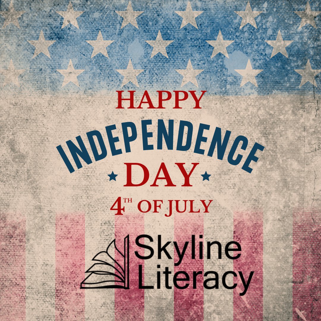 Happy 4th of July from all of us at Skyline Literacy!
Today, we celebrate the values of #freedom, opportunity, and #community. We're proud to support learners on their journey toward citizenship, language learning, and lifelong success.

Please note our office is closed.