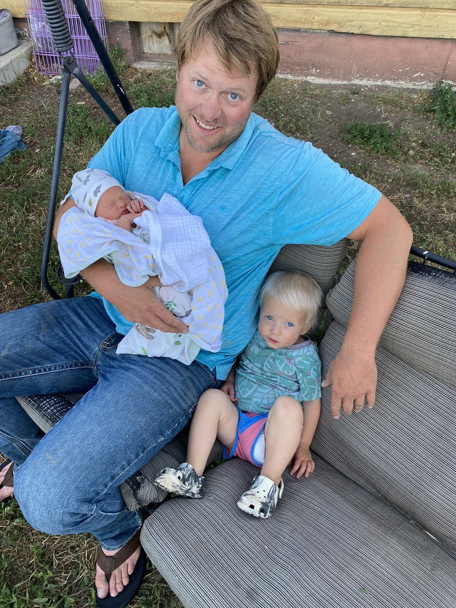 Congrats to Bob &amp; Whitney on the arrival of little Lainey, she is absolutely precious!

Being Grandpa Mark’s first granddaughter we’re sure he’s wrapped around her finger already!
.
.
.
#debruyckercharolais #babies #montana #cutekids #crew