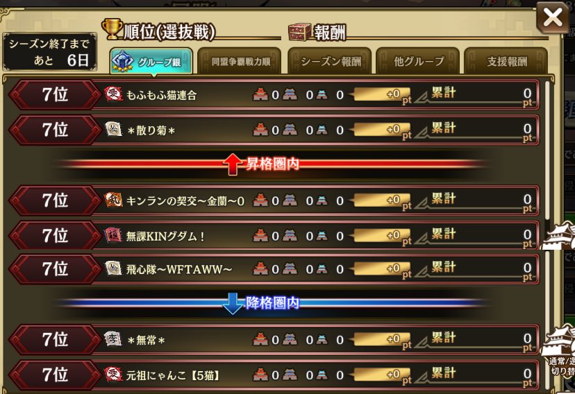両争覇戦同グルの皆様1週間よろしくお願いします！！🙇‍♂️

最近はどのランク帯もレベル高くて辛いです笑🥵