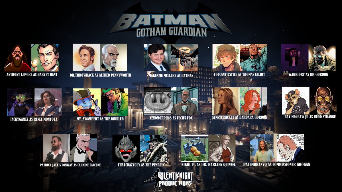 James Michael (@jamesblomstrand) on Twitter photo SKP's Official Cast for Batman Gotham Guardian!
Congrats to:
<a href="/makenzie_mcc/">Makenzie McClure • Boysen Agency</a> <a href="/DoctorThrowback/">Doctor_Throwback VA</a> <a href="/YouCantJustice/">🍞 YouCantJustice 🍞</a> <a href="/WarriorTPro/">🚀🎙️⚔️WarriorTProductions⚔️🎙️🚀</a> <a href="/Jackygamez2/">Xen/Jacky 🍉</a> <a href="/AnthonyLeporeVA/">Antolicious</a> <a href="/My_Swampert/">My_Swampert</a> <a href="/PaulMoranVO/">Paul Moran</a> <a href="/PeanutProductVA/">Nikki VA 🎙 | Peanut Productionz 🥜</a> SKP's Official Cast for Batman Gotham Guardian!
Congrats to:
<a href="/makenzie_mcc/">Makenzie McClure • Boysen Agency</a> <a href="/DoctorThrowback/">Doctor_Throwback VA</a> <a href="/YouCantJustice/">🍞 YouCantJustice 🍞</a> <a href="/WarriorTPro/">🚀🎙️⚔️WarriorTProductions⚔️🎙️🚀</a> <a href="/Jackygamez2/">Xen/Jacky 🍉</a> <a href="/AnthonyLeporeVA/">Antolicious</a> <a href="/My_Swampert/">My_Swampert</a> <a href="/PaulMoranVO/">Paul Moran</a> <a href="/PeanutProductVA/">Nikki VA 🎙 | Peanut Productionz 🥜</a>
