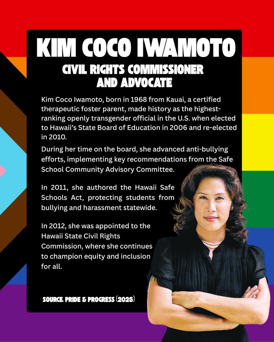 From becoming the highest-ranking openly transgender elected official in the U.S. to advancing anti-bullying legislation and championing equity for all, Kim Coco’s leadership continues to pave the way for safer, more inclusive communities. 🏳️‍⚧️✨

#HappyPrideMonth