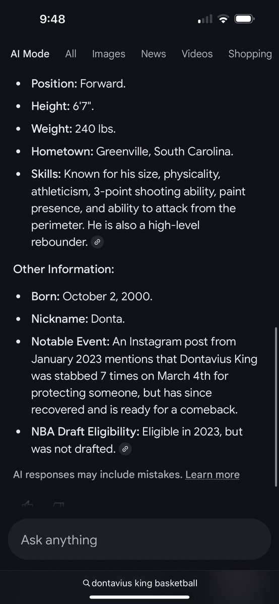 Dontavius king 6’8 SF tweet media