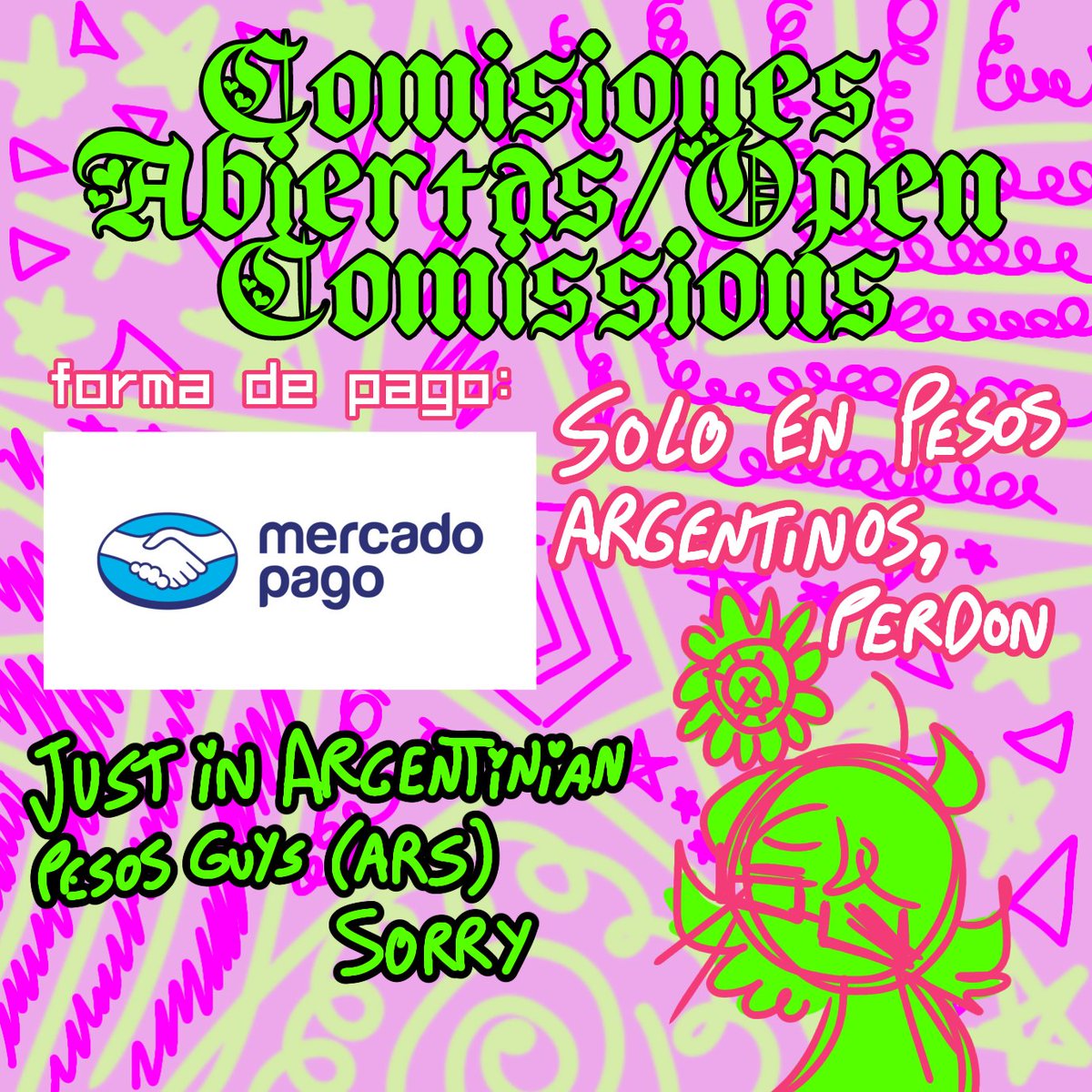 Lesbianimatic's tweet image. HIII IHIHI I OPEN COMMS IN MY COUNTRY HIII!!!
porfavor comprenme es para pagar la pension ahr
#comisionesargentina #opencommissions #osctwt #mercadopago
