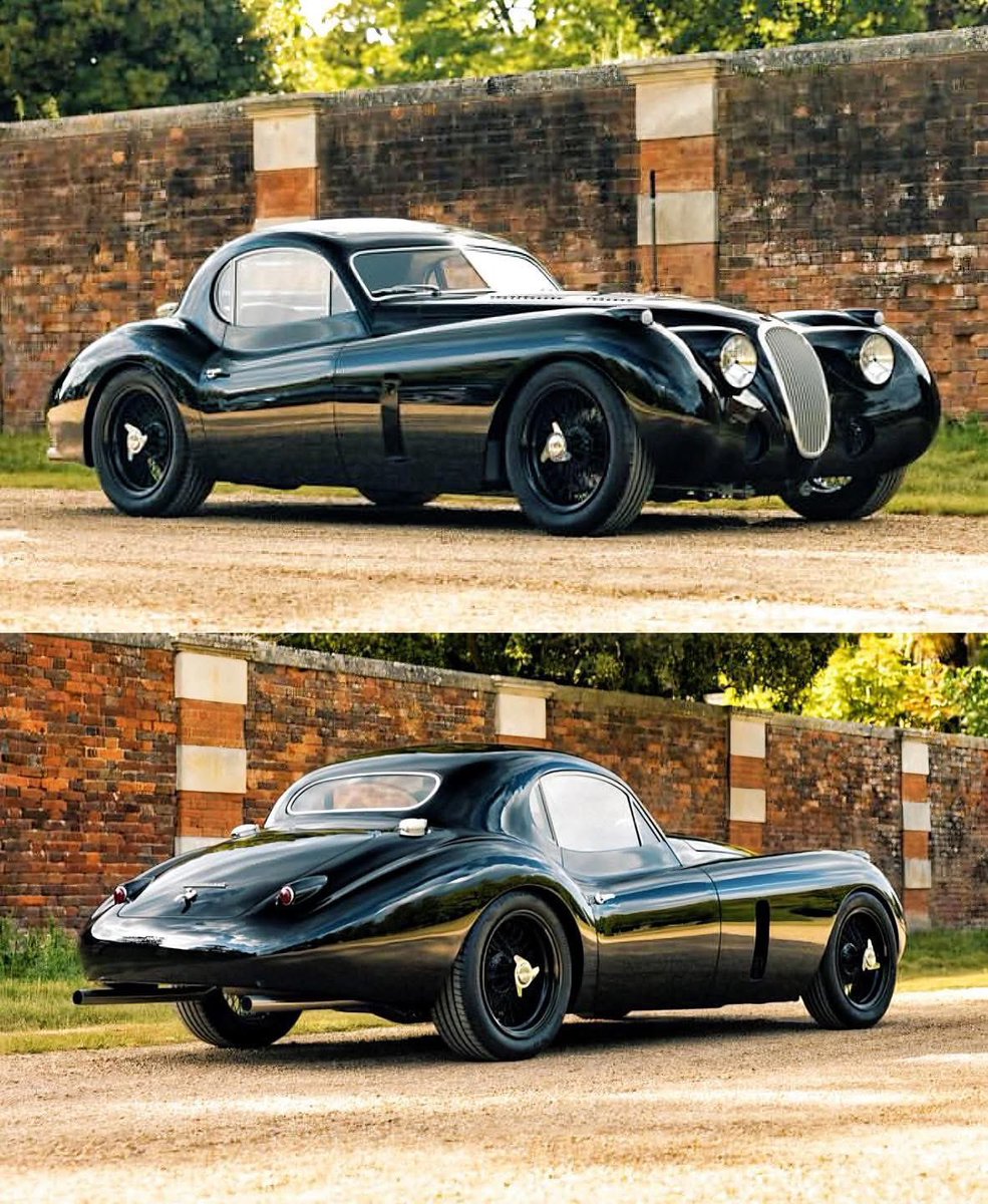 JagmansM's tweet photo. The Jaguar XK120 by Pininfarina is rare and unmistakable, with unique tail lamps and a long bonnet that defines its silhouette. https://t.co/UPlvhVITSm