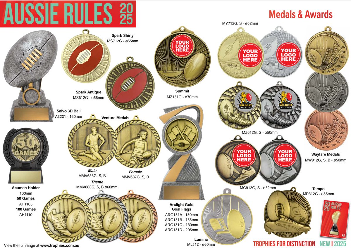 centenarytrophi's tweet photo. Want some more options for Aussie Rules trophies. Check these out.
Remember, we will always be less than the RRP.
#awards #medallions #trophiesandawards #trophies #trophy #trophyshop #sportstrophies #trophiesandmedals https://t.co/zsfTXCgaCb