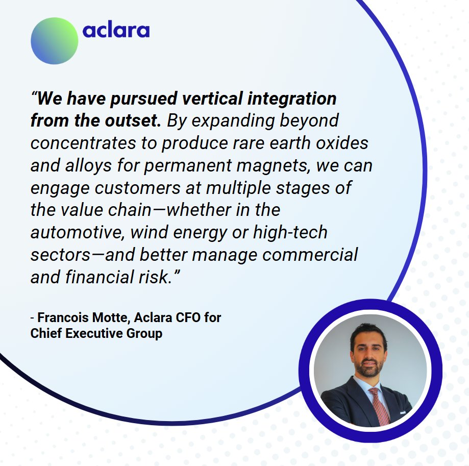 As the energy transition accelerates, Aclara is building a vertically integrated mine-to-magnet solution for rare earths—focused on sustainability and execution. CFO François Motte shares how disciplined finance drives long-term value. cfoleadership.com/critical-miner…