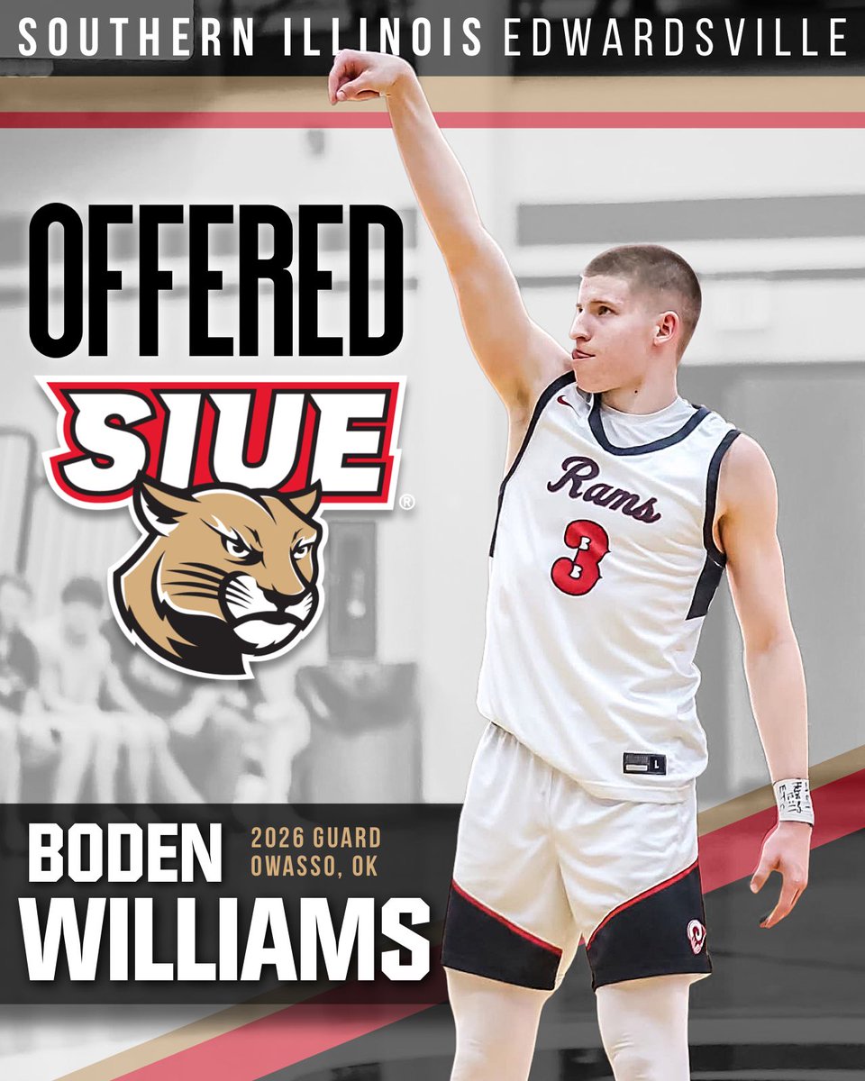 J Dash Media (@johnnydashmedia) on Twitter photo 2026 Owasso Guard Boden Williams (<a href="/BodenWilliams/">Boden Williams</a>) has received and offer from Southern Illinois University Edwardsville!
<a href="/Ram_Basketball/">Owasso Rams Basketball</a> <a href="/MokanBasketball/">MOKAN Basketball</a> 2026 Owasso Guard Boden Williams (<a href="/BodenWilliams/">Boden Williams</a>) has received and offer from Southern Illinois University Edwardsville!
<a href="/Ram_Basketball/">Owasso Rams Basketball</a> <a href="/MokanBasketball/">MOKAN Basketball</a>