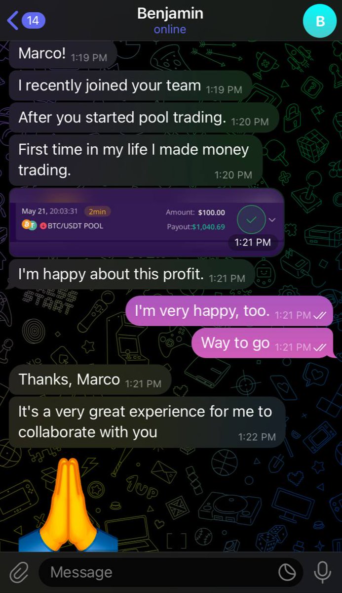 LOOK AT THIS RESULT 💸

All of this in just one session of pool trading. Guys are already making money, receiving and withdrawing profits. What are you waiting for?

Message me right now and start a new, successful chapter of your life.