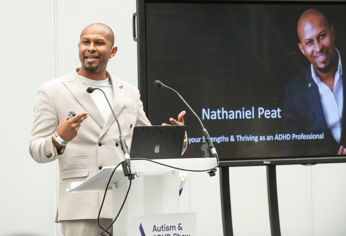 AutismADHDShow's tweet image. Nathaniel Peat has been inspiring audiences at our London and Birmingham events, sharing what it means to thrive as an ADHD professional and urging others to embrace their strengths.
He'll be joining us again in Manchester on Friday. Don't miss him! autismadhdshow.co.uk/Manchester