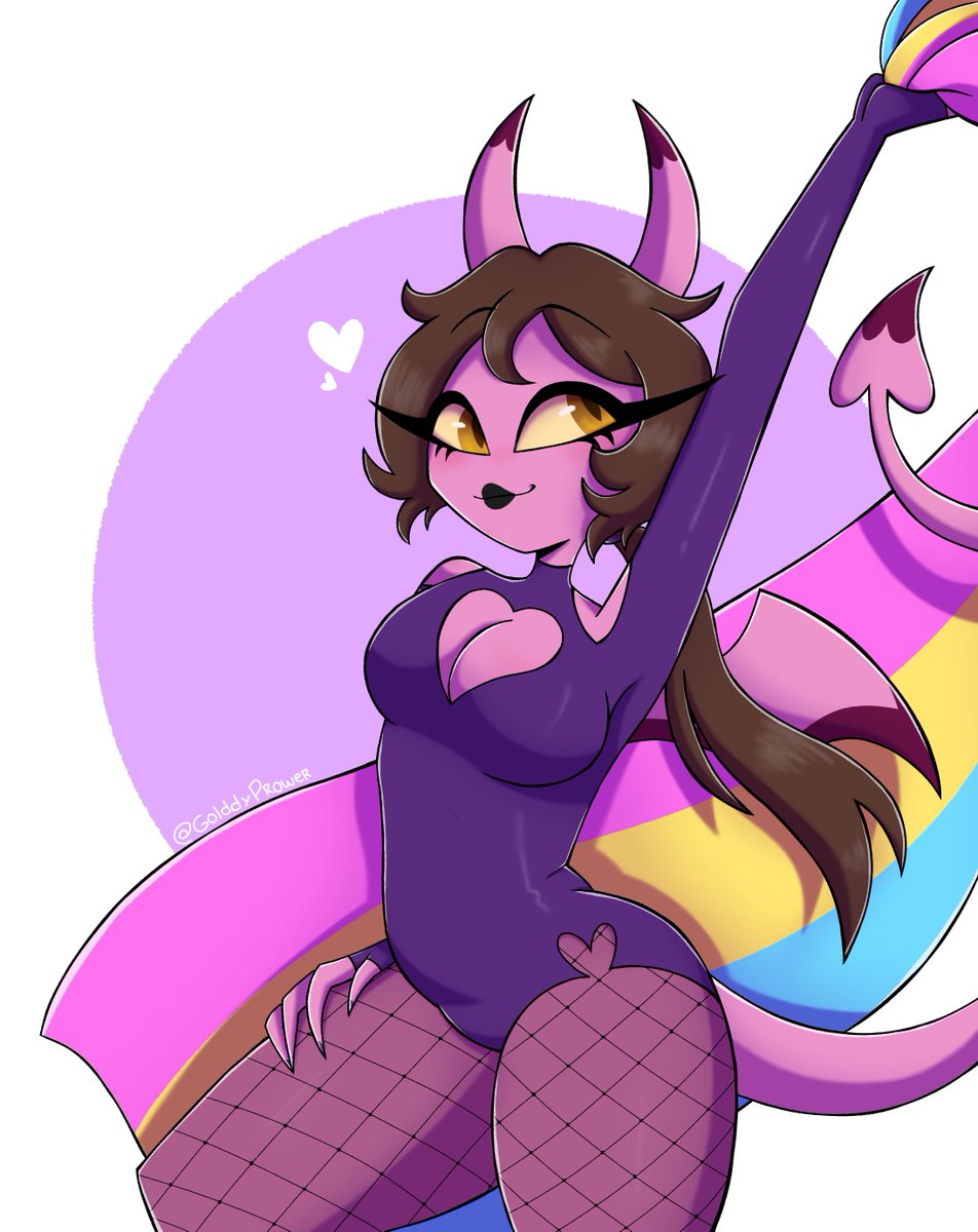 Drawing of my Helluva Boss oc on the last day of June 🏳️‍🌈💜

#HelluvaBoss #Oc