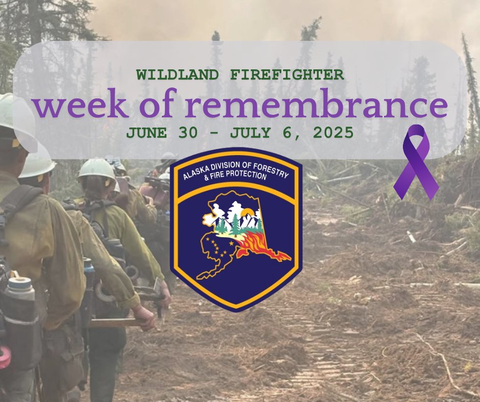 The Week of Remembrance is time set aside for the community of wildland firefighters to honor those lost in service of protecting our forests, homes and communities. Read more here: 
facebook.com/share/p/1AYN4h…

nwcg.gov/.../week-of...…
#WeekOfRemembrance #WildlandFirefighters