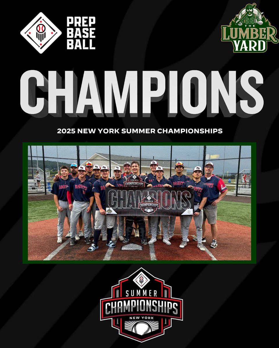 Congratulations to our 2025 #NYSummerChampionships 17/18U champions, Beltway Bandits! 🏆 

@pbrtournaments | #TheLumberYard