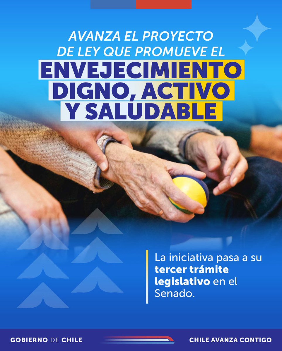 Avanza a su tercer trámite legislativo en el Senado el proyecto de ley que promueve un envejecimiento digno, activo y saludable luego de ser aprobado en la Sala de la Cámara de Diputadas y Diputados.