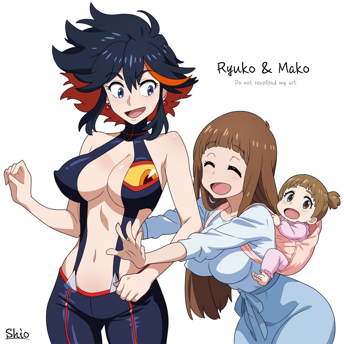 大人流子ちゃんと大人マコちゃん（AU）