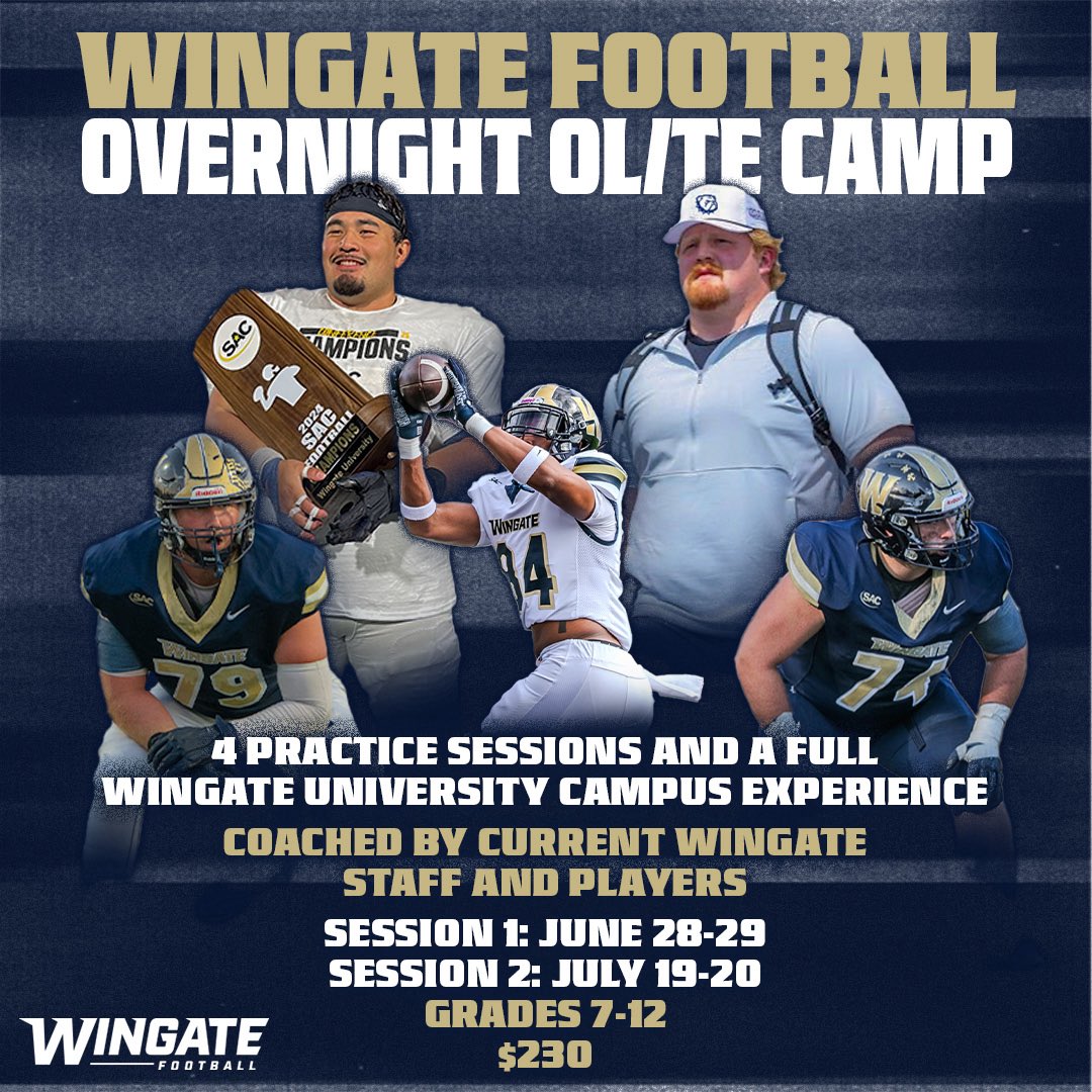 Hunter Jolly (@hunterjolly1) on Twitter photo First <a href="/WingateFb/">Wingate Bulldogs Football</a> Big Man Camp of the Summer was a Huge Success🔥
Thanks to Everyone that Came Out!
Athletes Improved Their Skills✅
Intense Competition✅
Offers Given Out✅
Don’t Miss Session 2: July 19-20‼️‼️
Register Here⬇️
campscui.active.com/orgs/WingateUn… First <a href="/WingateFb/">Wingate Bulldogs Football</a> Big Man Camp of the Summer was a Huge Success🔥
Thanks to Everyone that Came Out!
Athletes Improved Their Skills✅
Intense Competition✅
Offers Given Out✅
Don’t Miss Session 2: July 19-20‼️‼️
Register Here⬇️
campscui.active.com/orgs/WingateUn…
