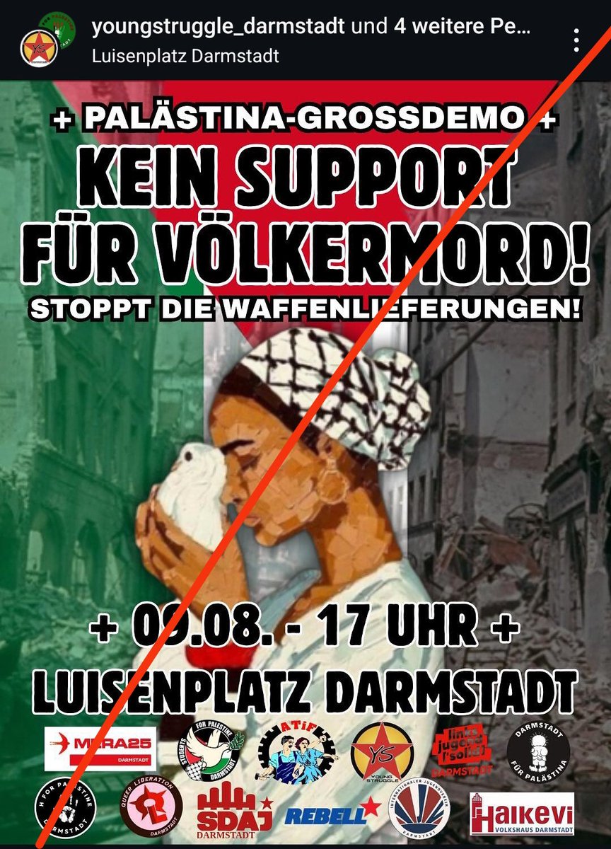 Was ein Bündnis. Im Hass auf Israel verient... Die Linke in Darmstadt einfach unwählbar...