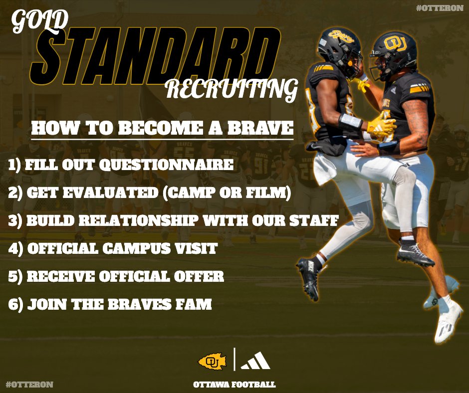 Want to Become a Brave?

Here's How!

Transfer Questionnaire forms.arirecruiting.com/ottawauniversi…

High School Questionnaire forms.arirecruiting.com/ottawauniversi…