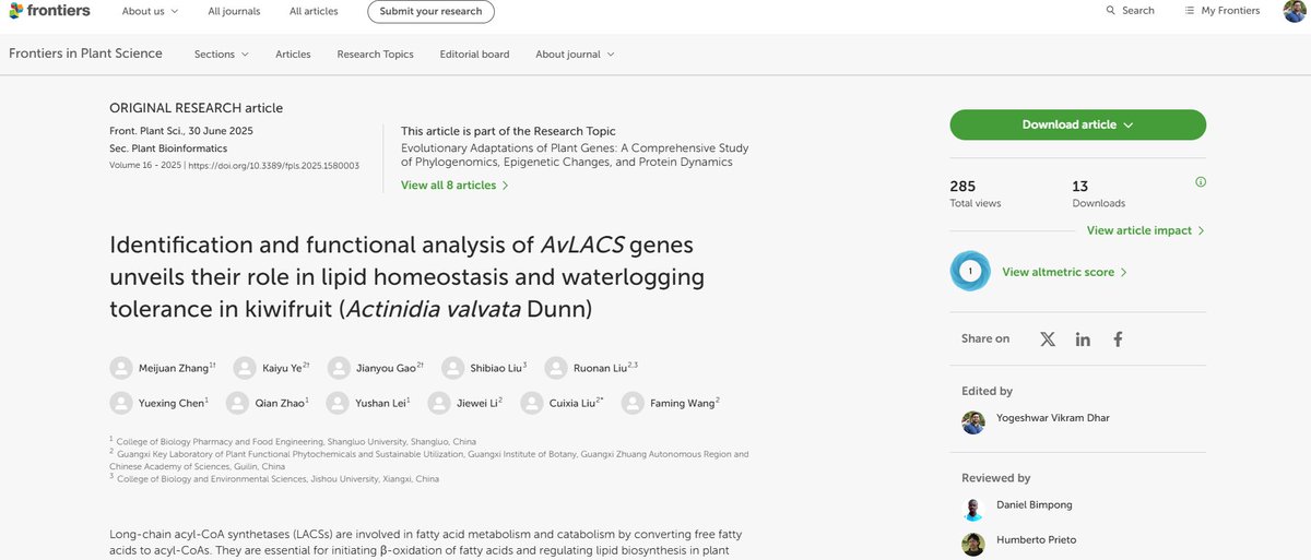 DharYogi's tweet image. 🌿 Excited to share that 2 scientific articles edited by me have been published in the @FrontPlantSci special edition! Grateful to all the authors and reviewers who made this possible @spsingh_IND  #PlantScience #OpenAccess #FrontiersInPlantScience #EvolutionaryAdaptations 🌱