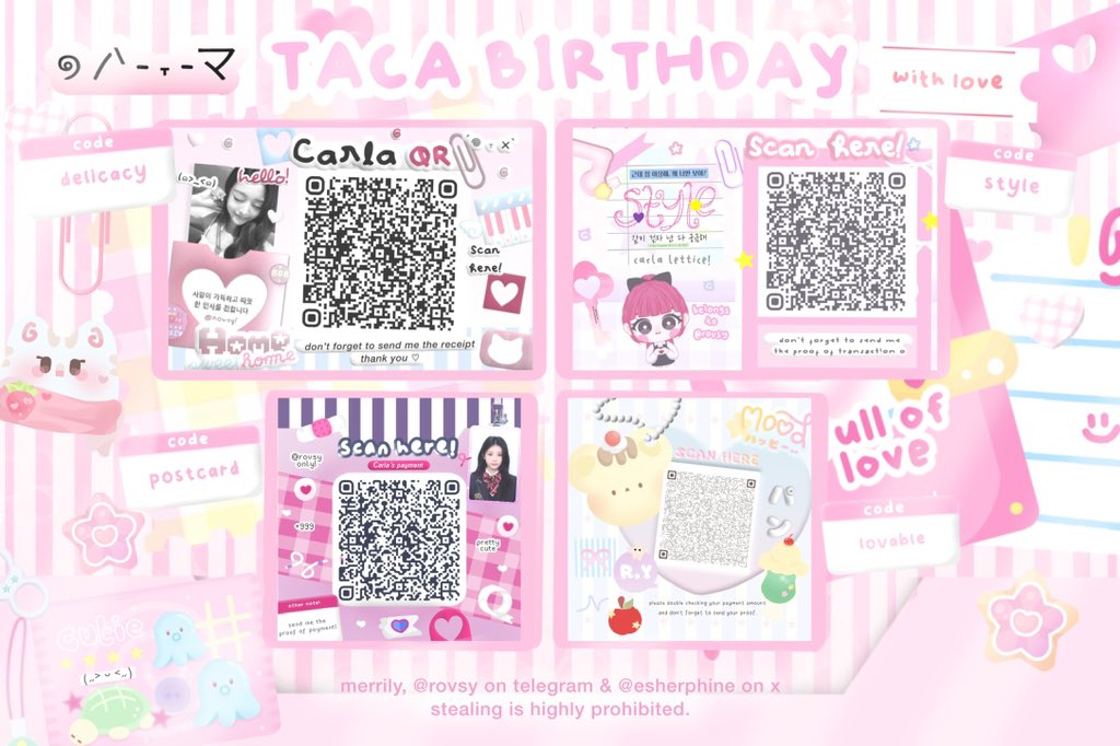 ૮꒰   ྀི (GIVEAWAY) help repost or retweet, makacii! 🐈💖 ‧₊˚

halo, temen-temen! >-3 dalam rangka merayakan ulang tahunnya kak Taca <a href="/tacatzuu/">taca__^ 🧸🛝</a> ada 4 FREE REQ QR DECO untuk 4 orang pemenang nih. ayo ikutann dari sekarang, cek ALT untuk lihat rules. ♡ 🎊🎉🎂