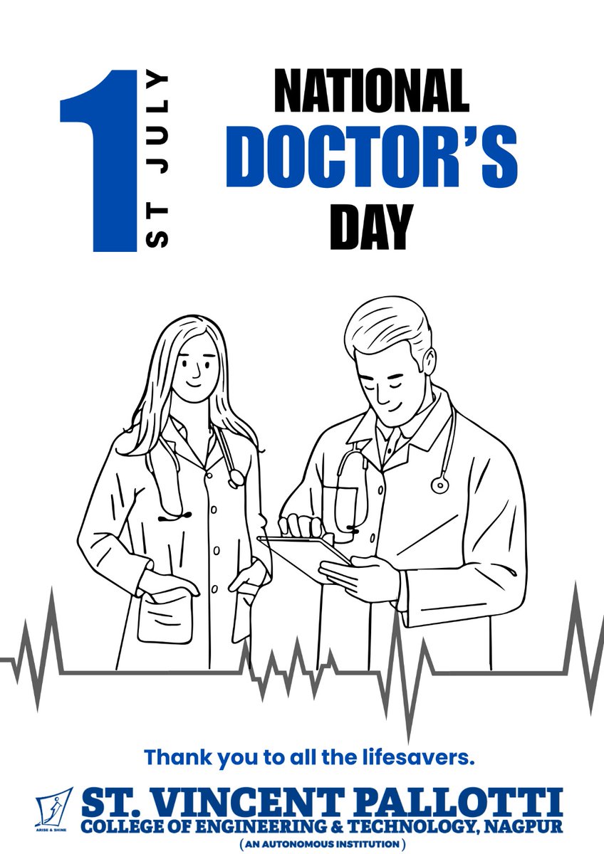 🩺 Honoring the real heroes in white coats!
On this #NationalDoctorsDay, we salute the dedication, compassion &amp; care of every doctor.
Thank you for being the heartbeat of healing. 💙
#DoctorsDay #Gratitude #Lifesavers
@svp_engg