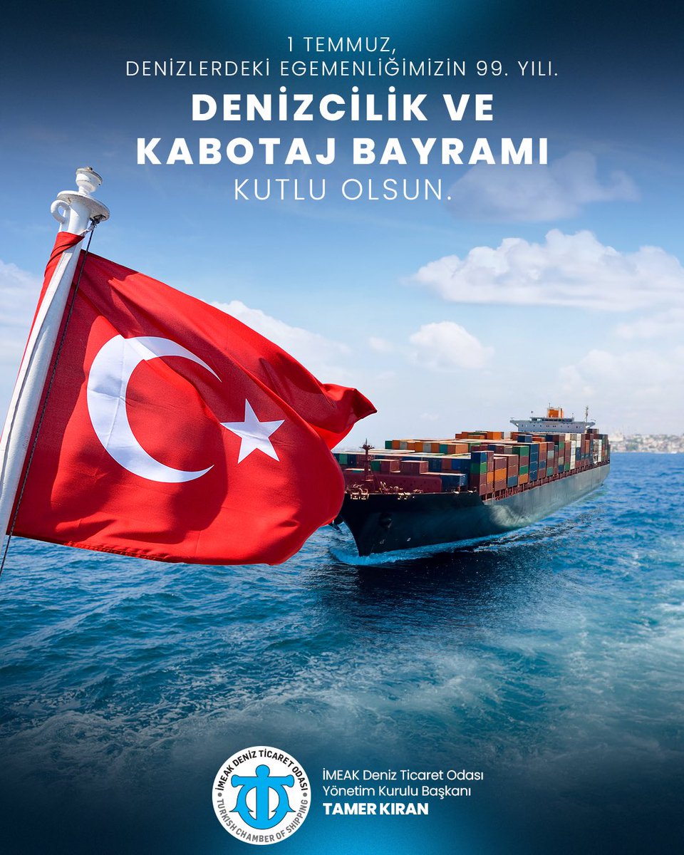 Cumhuriyetimizin Mavi Vatanı denizlerimizdeki bağımsızlığın ve egemenliğin simgesi olan 1 Temmuz Kabotaj Bayramı’nın 99’uncu yıldönümünü kutlamanın haklı gururunu ve mutluluğunu yaşıyoruz. 

Kabotaj; özet olarak “bir devletin kendi limanları arasında yolcu ve yük taşıma