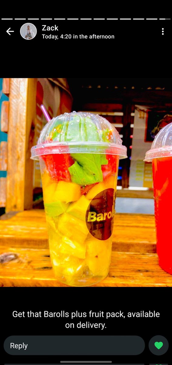 a fruit salad package cut of Barolls+ (plus) along side your breakfast is a health tip

Let's attack the day Kamanda.