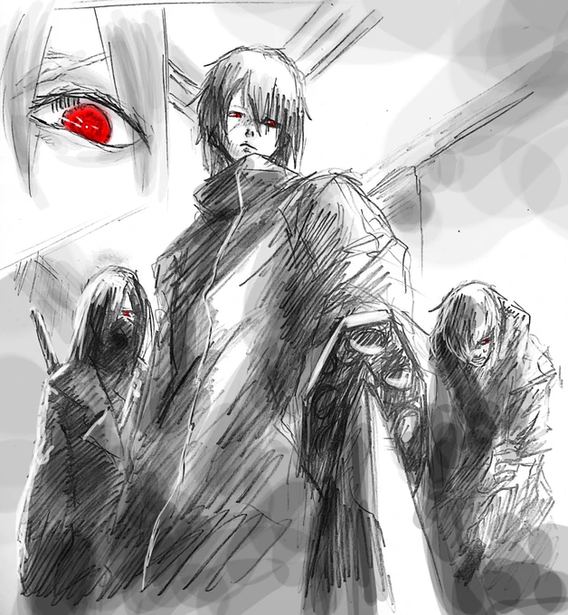 #見た人もなにか無言で3人組をあげる #イラスト