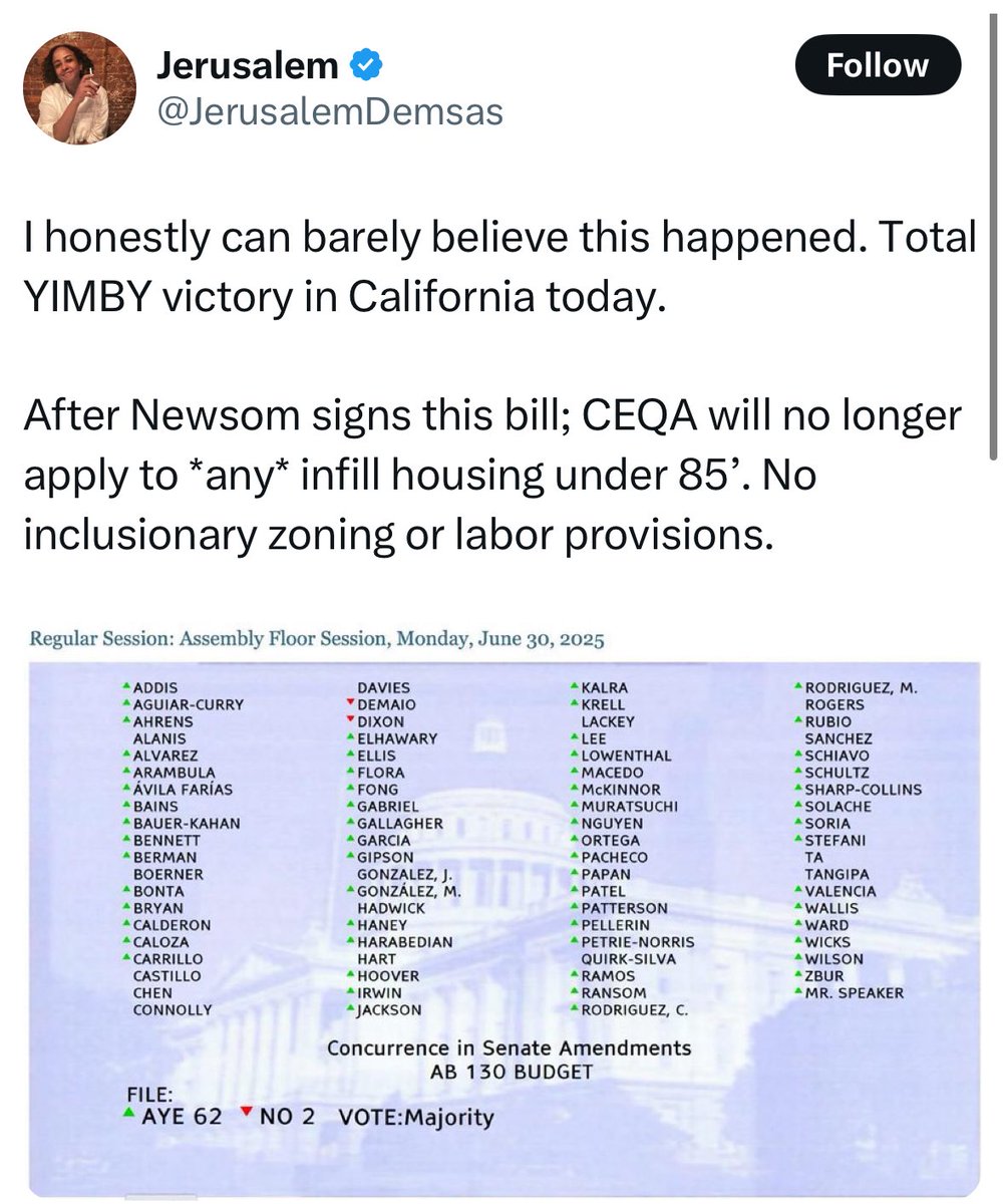 Celebrating that I don’t have to disclose toxic pollution to the public, pay workers a fair wage, or include a single unit under $2k in my development, leftistly