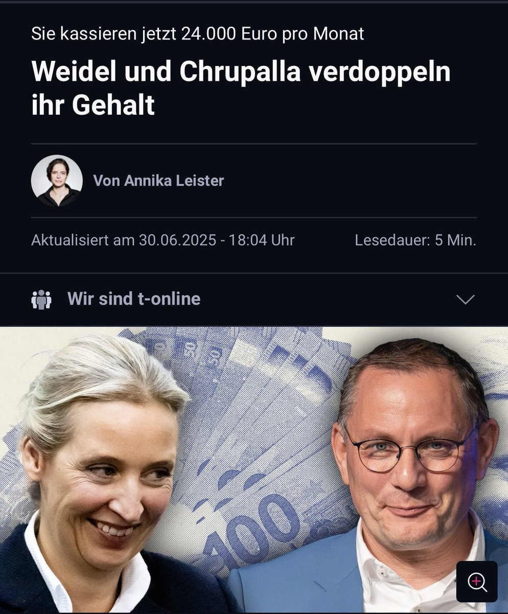 Die AfD gibt vor, Partei der kleinen Leute zu sein, aber kassiert die meiste Staatsknete. Weidel und Chrupalla verdienen 24.000 pro Monat. 

Wir deckeln unsere Diäten bei 2850 Euro.