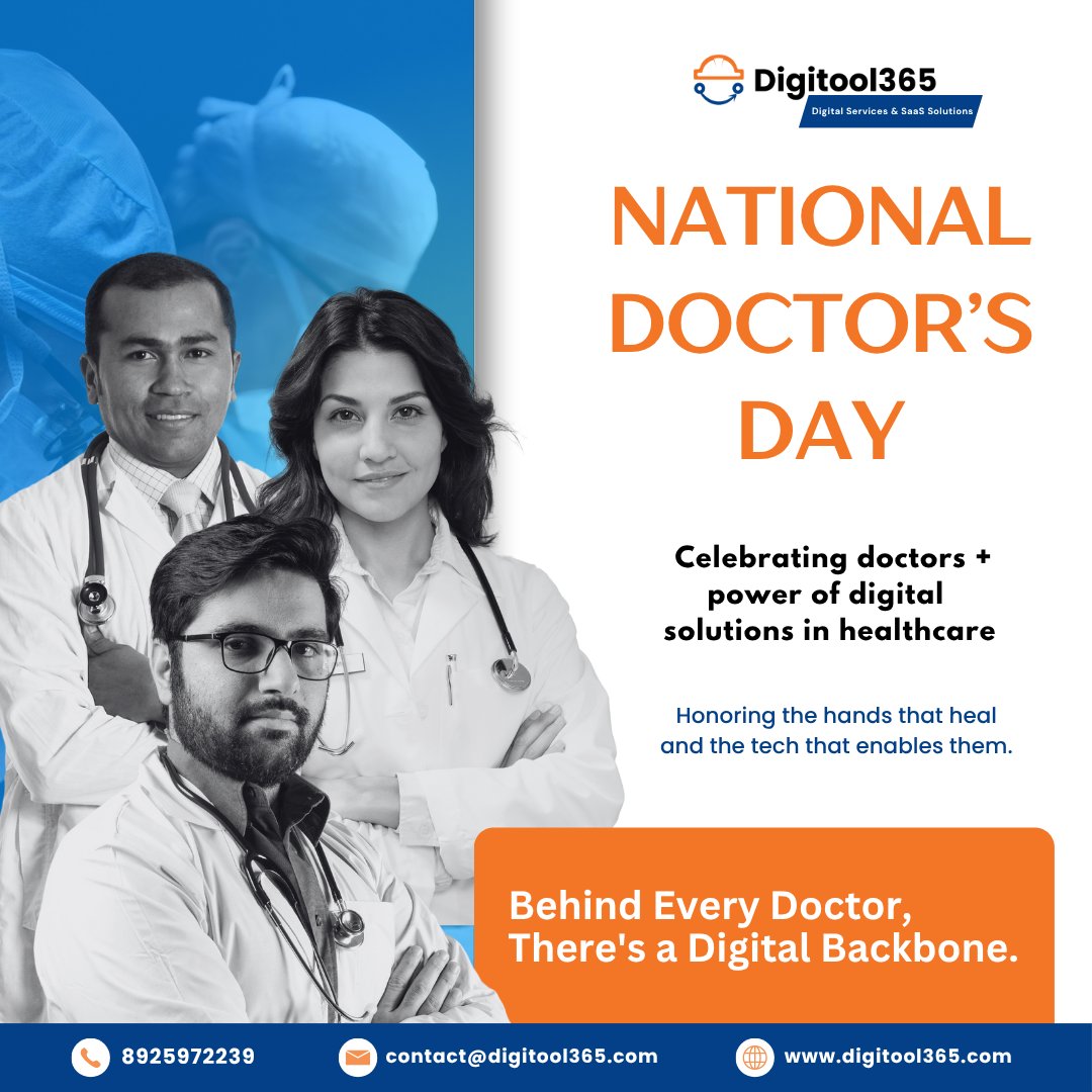 aim2c_official's tweet image. 👨‍⚕️ Happy #DoctorsDay!
At Digitool365, we salute those who heal — and build tools that support them through tech.
#HealthTech #Digitool365 #SupportDoctors