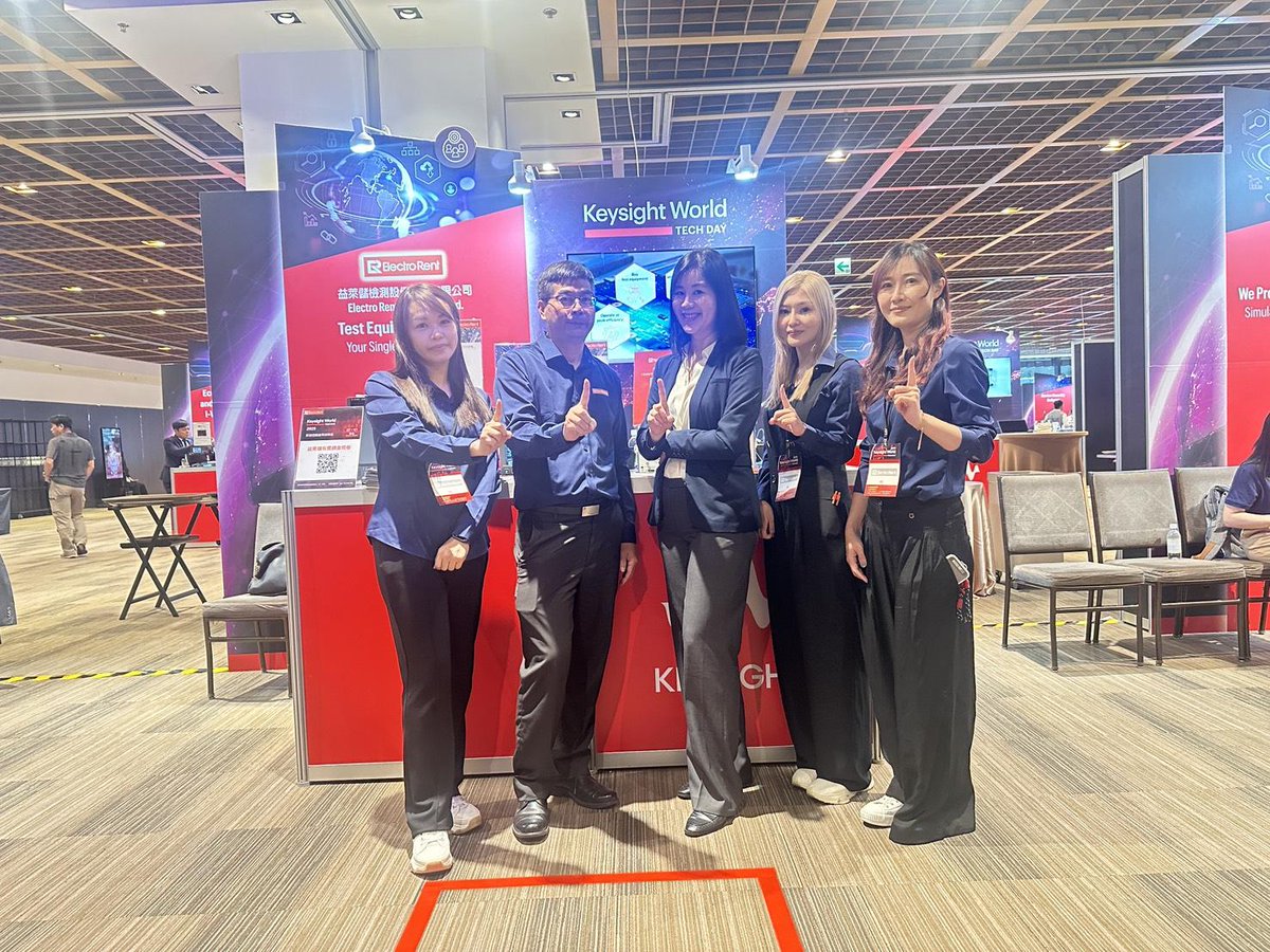 ElectroRentAPAC's tweet image. All set up and live at Keysight World Tech Day in Taipei!

We're here talking about 1.6T Ethernet testing, smarter ways to manage test equipment, and how renting can help you stay ahead—no big budget needed. Come say hi if you're around! 👋 

#keysightworldtaipei #keysightworld